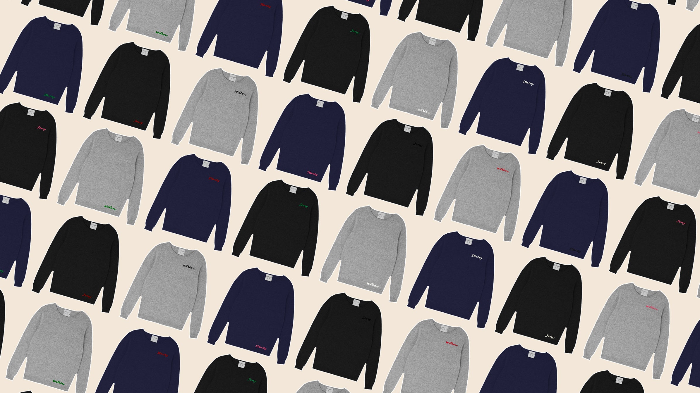 cut out of personalised jumpers