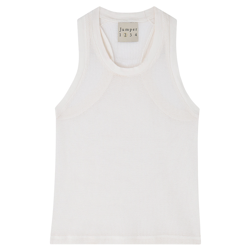 Jumper 1234 cotton and cashmere White 'holey' racer back vest