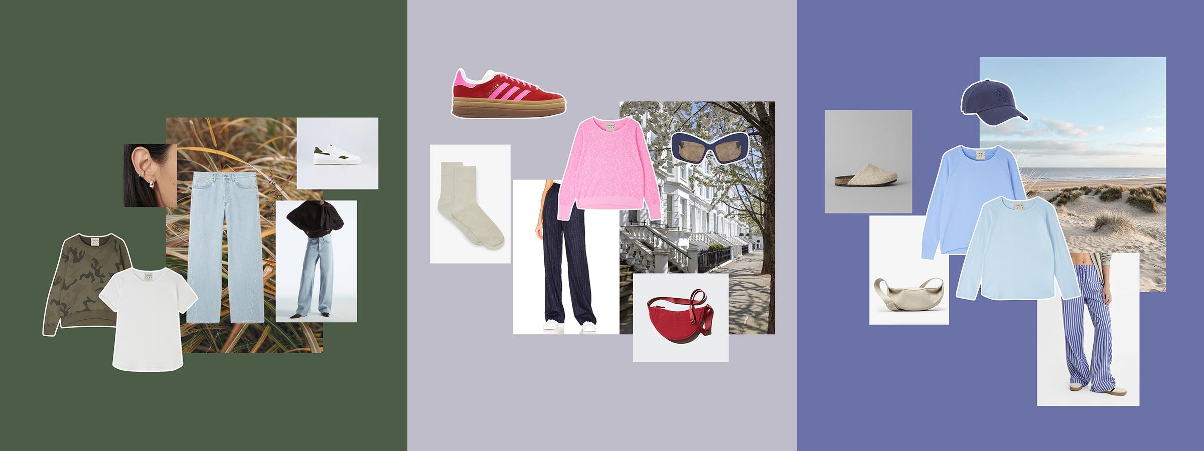 springspiration spring style blog header featuring three looks from Jumper 1234