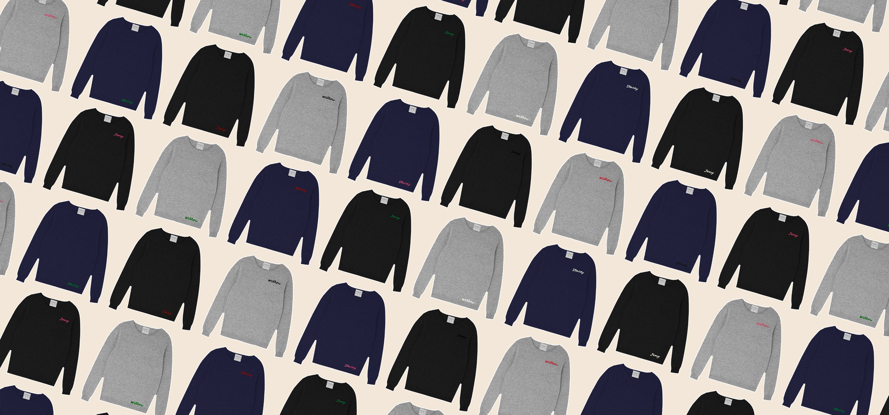 cut out of personalised jumpers