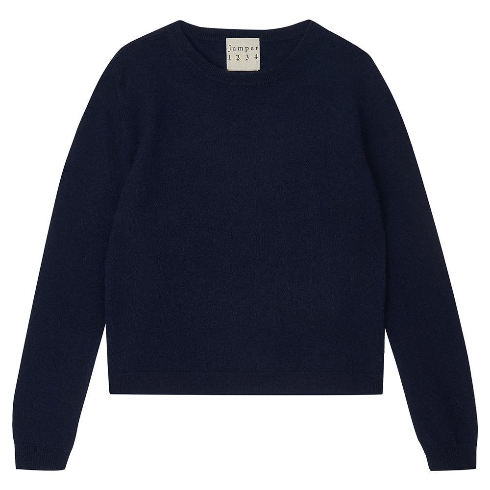 Jumper 1234 Heart Patch Cashmere Crew in Navy and Red