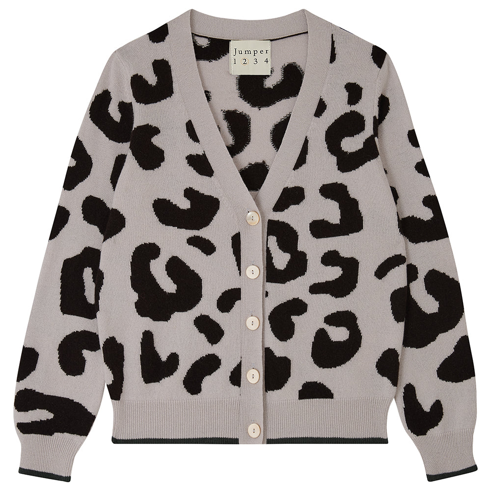 Black and white leopard cardigan best sale