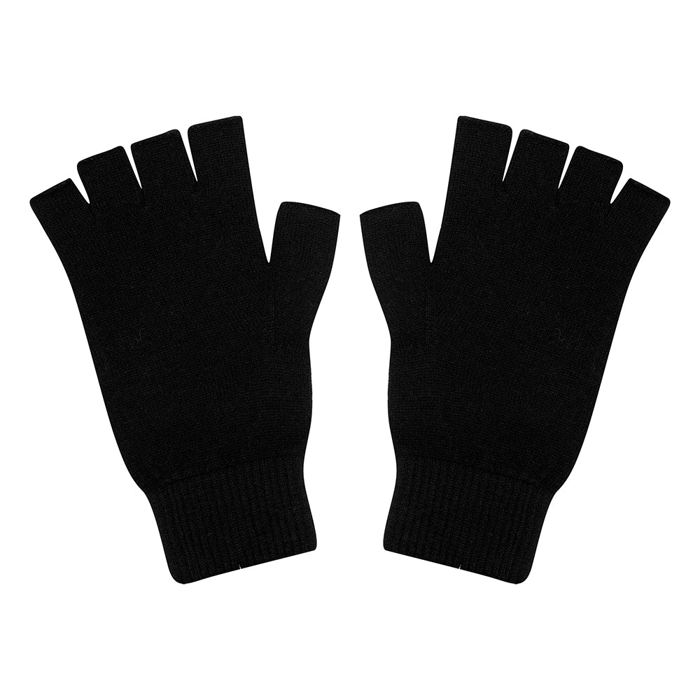 Jumper1234 black cashmere fingerless gloves