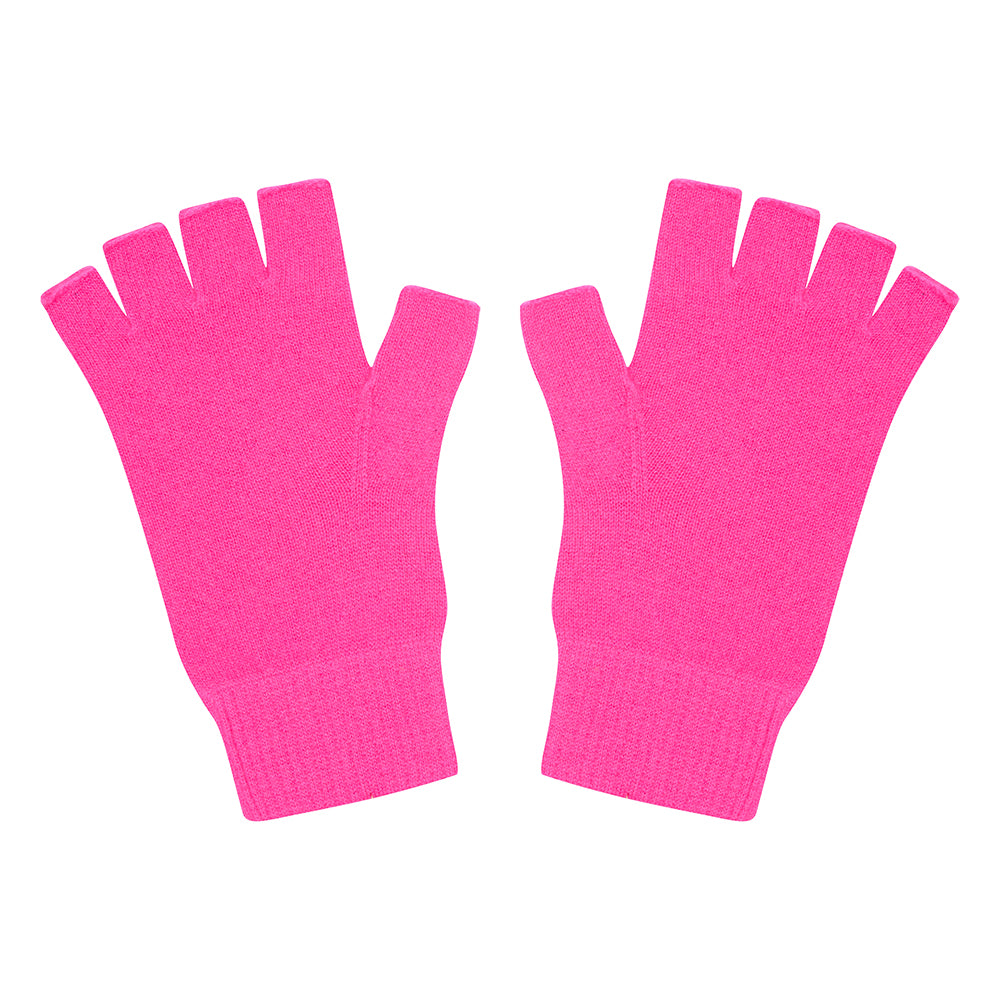 Jumper1234 hot pink cashmere fingerless gloves
