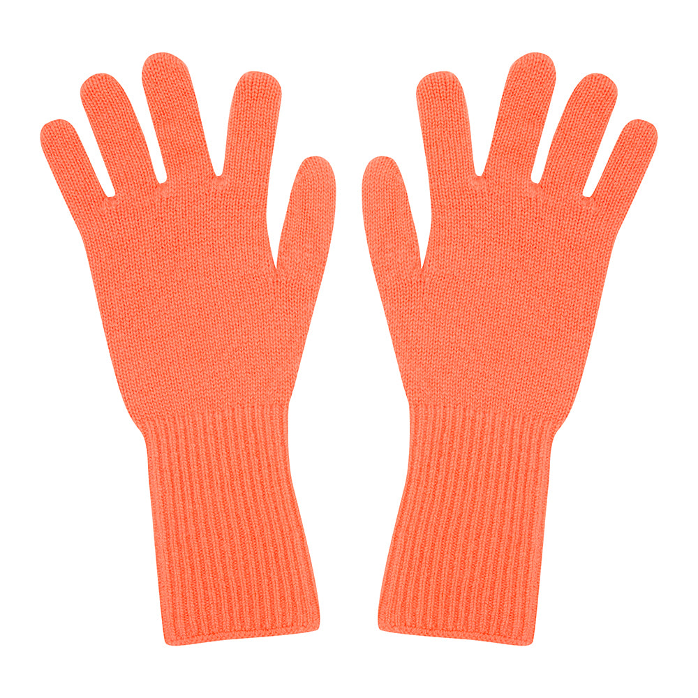 Jumper1234 neon coral cashmere gloves