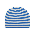 Jumper1234 Cashmere Narrow Stripe Rib Beanie in Sky and Cream