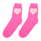 Jumper1234 Cashmere Heart Socks in Hot Pink and Cream