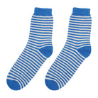 Jumper1234 Cashmere Stripe Socks in Sky and Cream