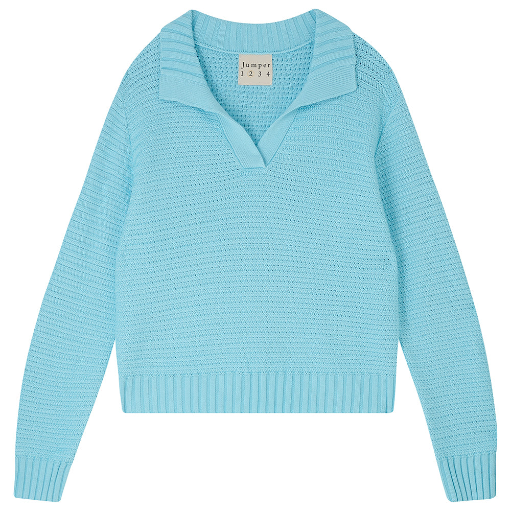 【Anyone more】Kirby Nylon Button Collar Jumper Luxury Accessories Collection | Knitwear | KirbyAllison.com