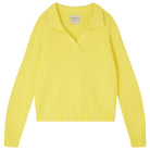Jumper1234 Yellow cotton jumper with a collar in a fabulous all over herringbone stitch