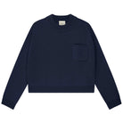 Jumper 1234 Heavier weight cashmere turtle neck jumper in navy with an oversize slightly cropped fit