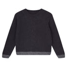 Jumper 1234 hand knitted mohair and wool blend hand knitted crew neck jumper in black with charcoal tipping.