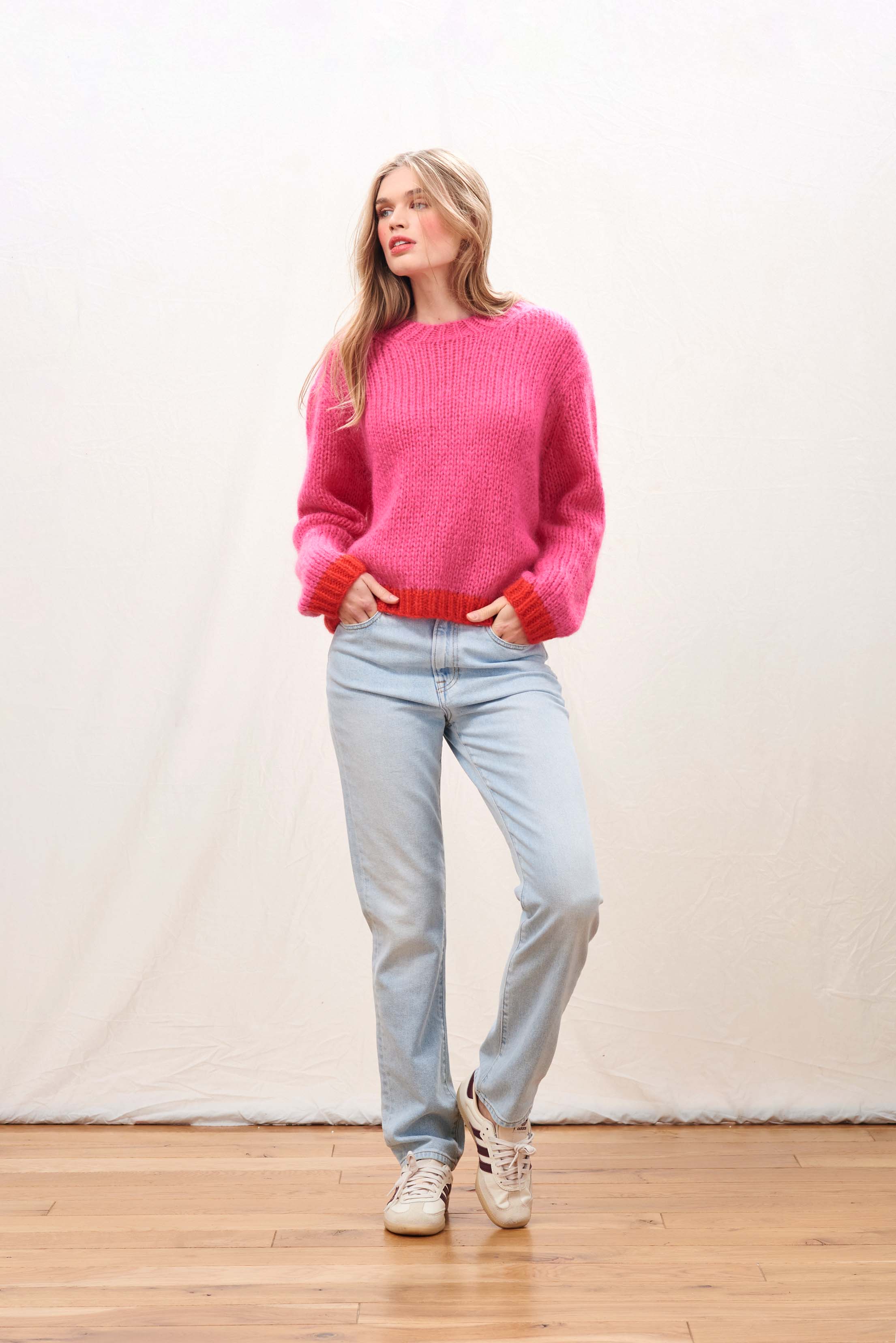 エンフォルド　ピンク　ニット ENFOLD ステッチワークプルオーバー – COLDBECK ONLINE