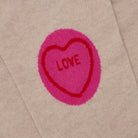 Intarsia pink and red "Love" love heart