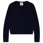 Jumper1234 Navy cashmere crew neck jumper with red love heart intarsia elbow patches 