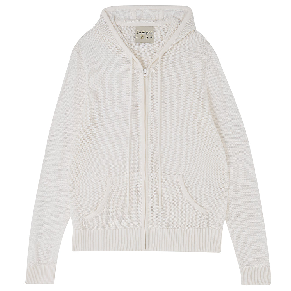 Jumper 1234 cotton and cashmere White 'holey' zip up hoodie
