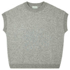 Jumper 1234 Oversize cashmere and wool tank in mid grey with silver lurex running through the birdseye texture.