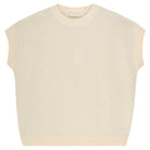 Jumper 1234 Oversize cashmere and wool tank in stone with silver lurex running through the birdseye texture.