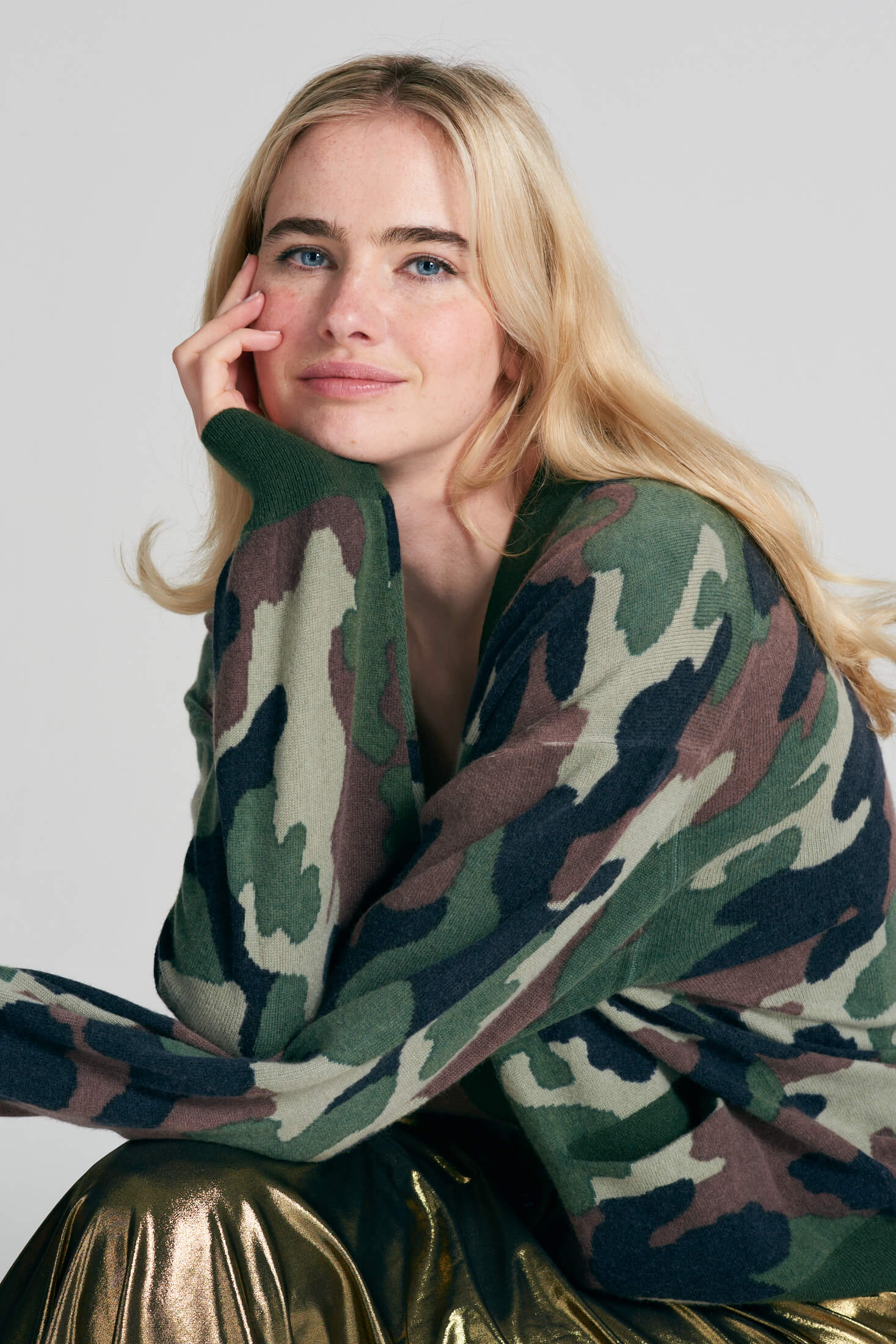 Camouflage cashmere sweater sale