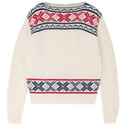 Jumper1234 cream cashmere "greek guernsey" with navy and red hem and yolk detail
