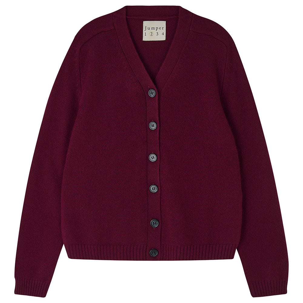 Cashmere Saddle Cardigan in Burgundy