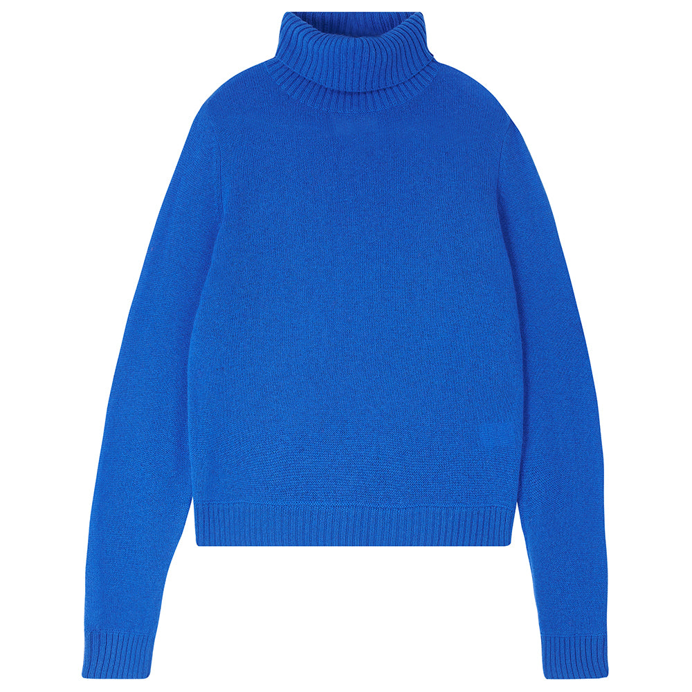 Jumper1234 lightweight cashmere roll neck in bright blue