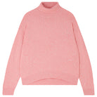 Jumper 1234 cashmere and wool heavier weight oversized roll neck jumper in coral marl
