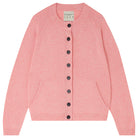 Jumper 1234 cashmere and wool heavier weight round neck cardigan in coral marl
