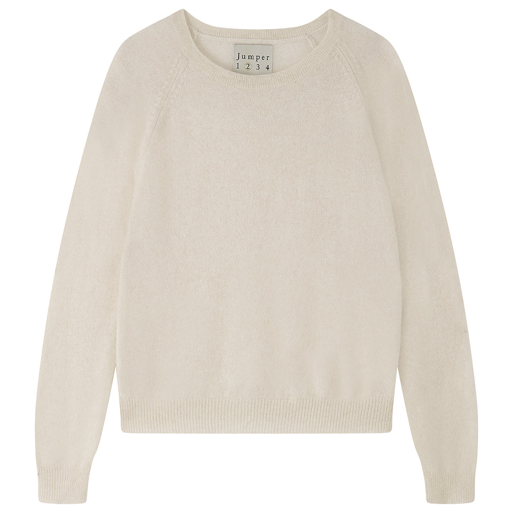 Crop Cashmere Crew Neck Jumper in Oatmeal | Jumper 1234