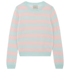 Jumper 1234 lightweight cashmere stripe crew neck in pale green and pale pink.