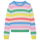 Jumper 1234 lightweight cashmere stripe crew neck in multi colours rainbow 