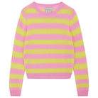 Jumper 1234 lightweight cashmere stripe crew neck in pink and yellow