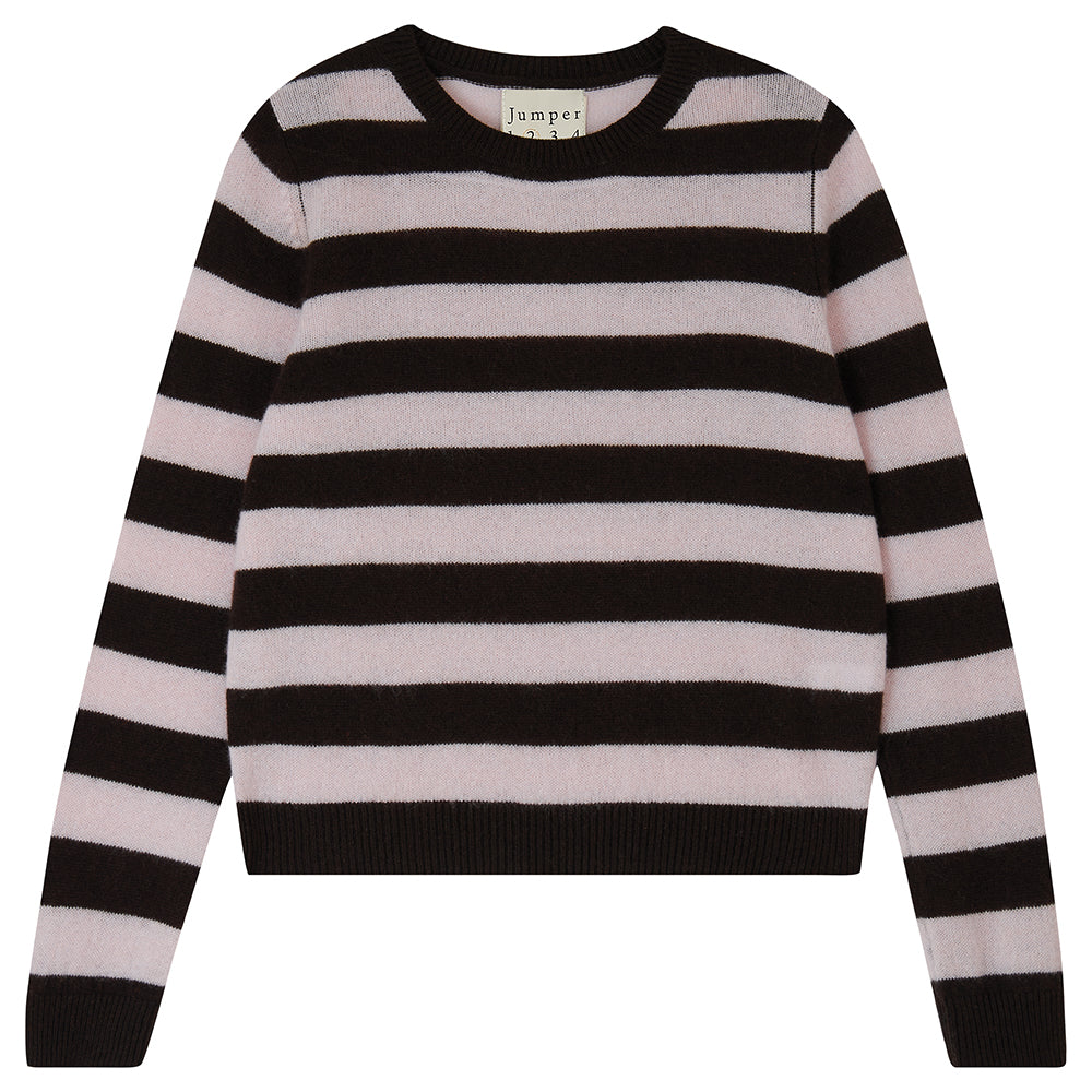 Jumper 1234 Cashmere Stripe Crew in Bitter and Fog