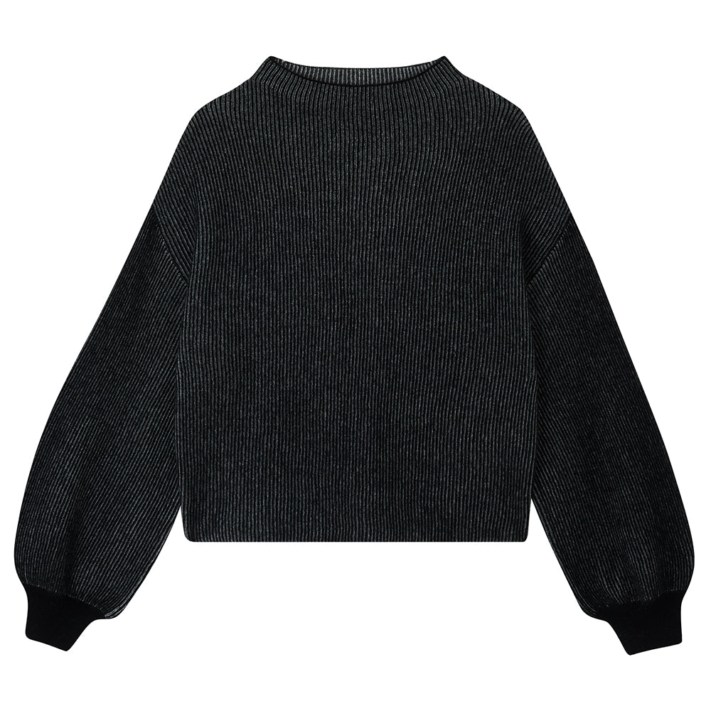 Black balloon sleeve jumper best sale