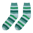 Jumper1234 Cashmere Gradient Stripe Socks in varied shade of green