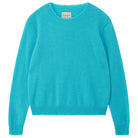 Turquoise sweater on a white background