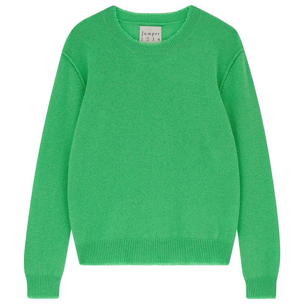 Green sweater on a white background
