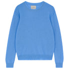 Jumper 1234 Blue cashmere crew neck with 'distressed' ribs.