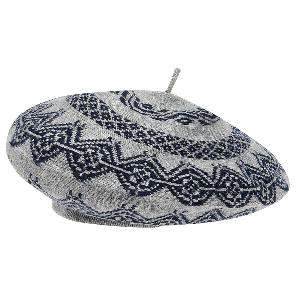 jumper1234 Cashmere Wool Norse Beret in Grey and Navy