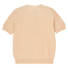 Jumper 1234 cream pointelle merino short sleeve jumper with a tie bow. Back shot