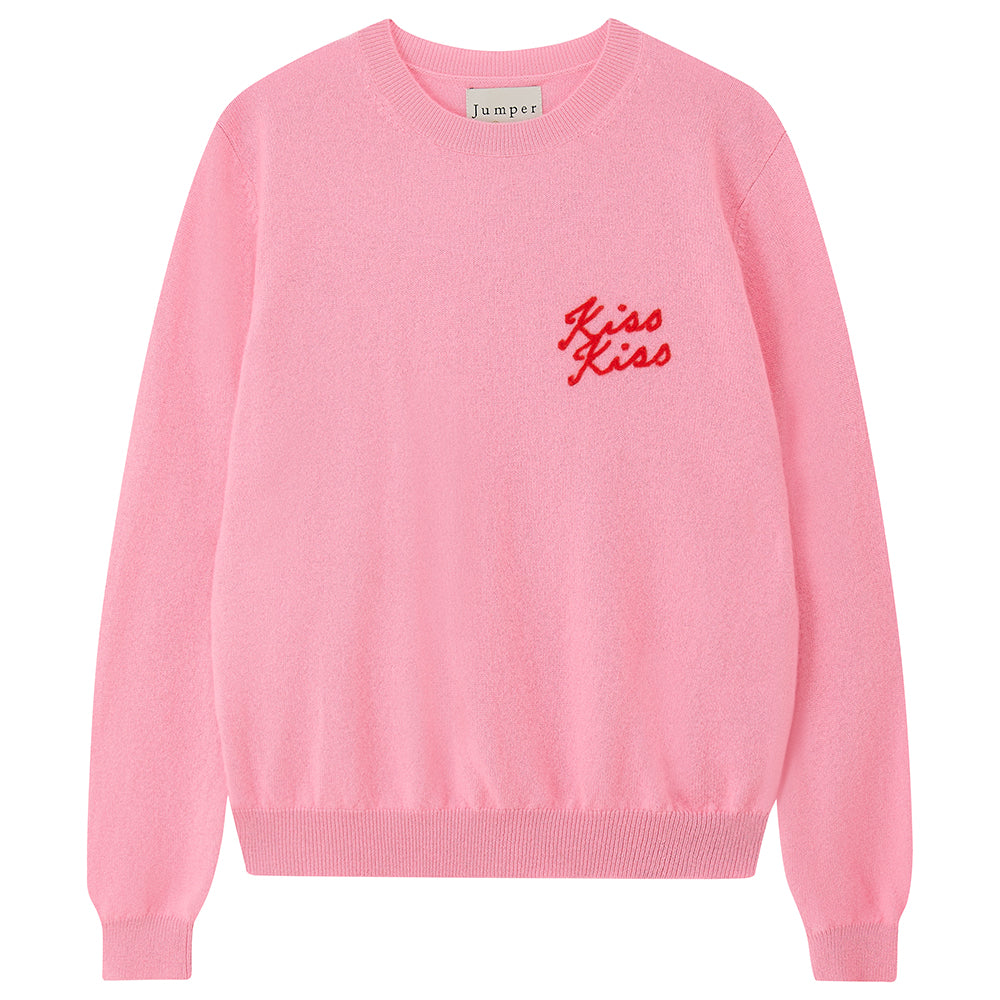 ka na ta 接吻ニット Jumper 1234 Cashmere Kiss Kiss Crew in Navy