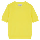 Jumper 1234 Yellow short sleeve cashmere jumper with 'distressed' ribs.