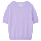 Jumper 1234 Lilac short sleeve cashmere jumper with 'distressed' ribs.