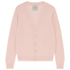 Jumper 1234 Pale Pink cashmere vee neck cardigan with 'distressed' ribs