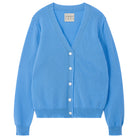 Jumper 1234 Blue cashmere vee neck cardigan with 'distressed' ribs